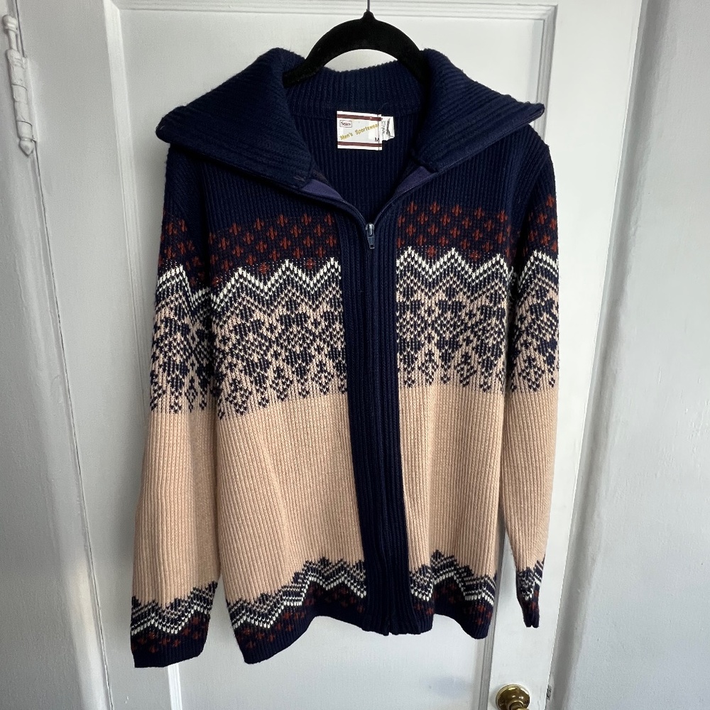 Vintage SEARS Cardigan SkiSweater - Medium